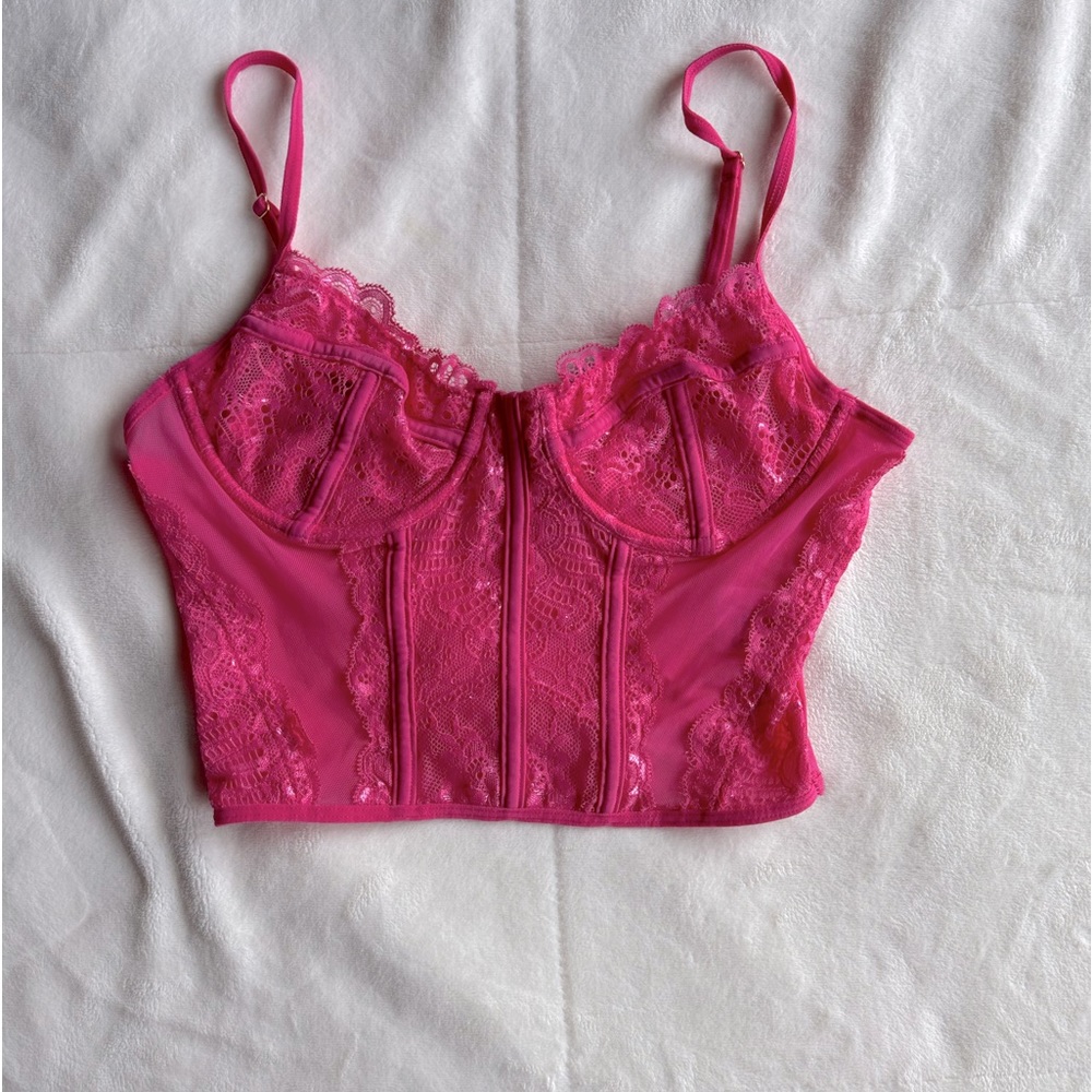 Princess Polly Cropped Pink Corset Top